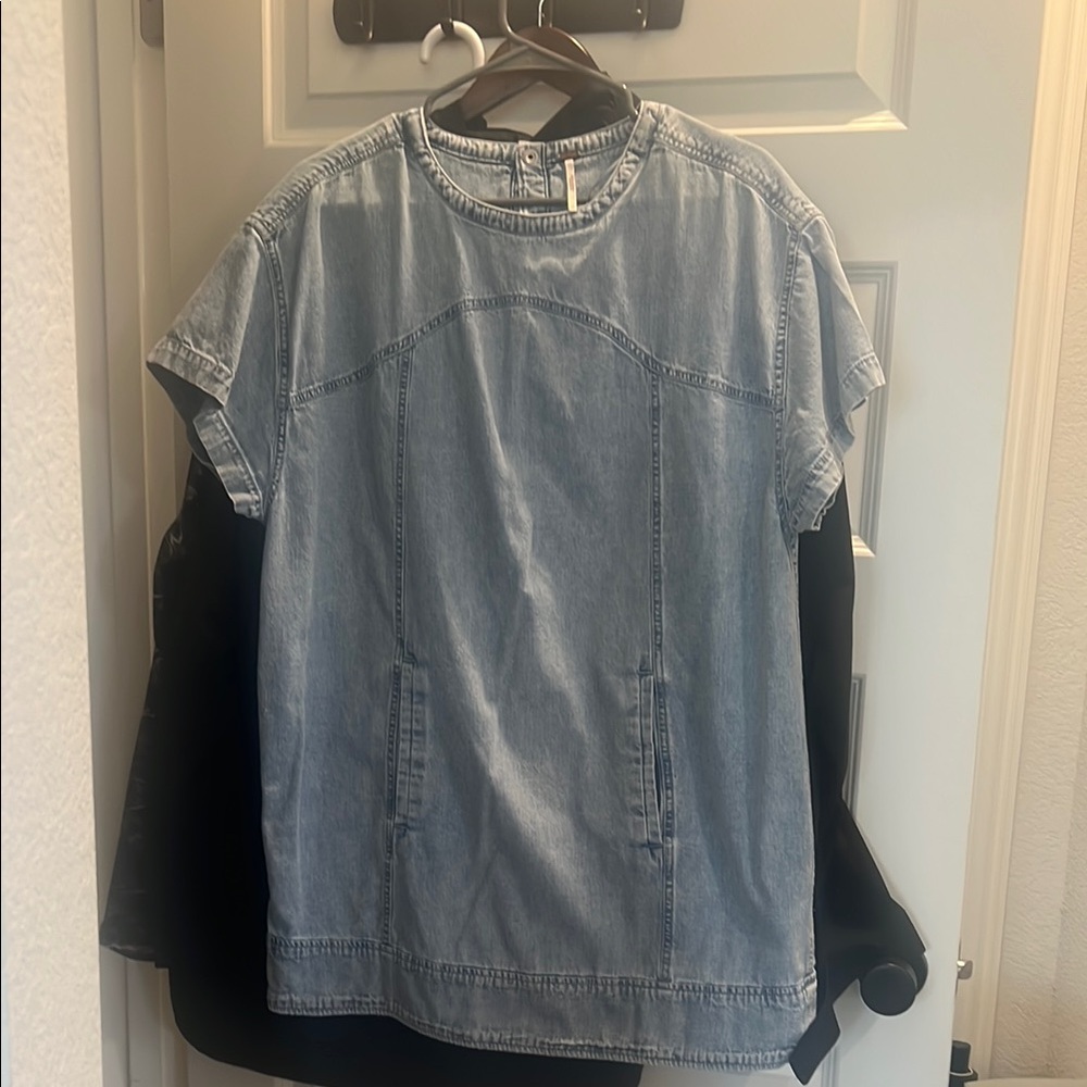 Light Blue Denim Tunic Top